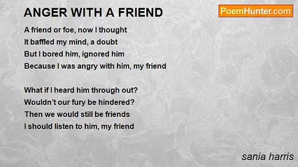 sania harris - ANGER WITH A FRIEND