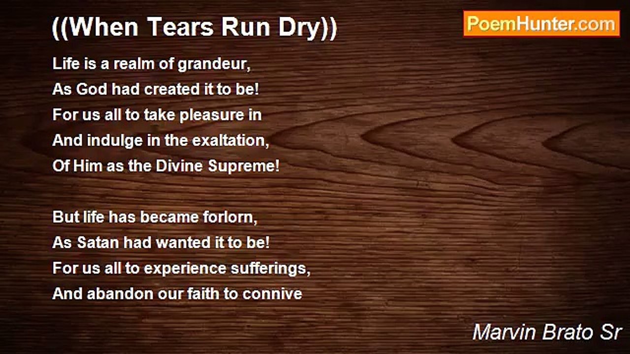 Marvin Brato Sr - ((When Tears Run Dry))