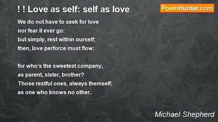 Michael Shepherd - ! ! Love as self: self as love