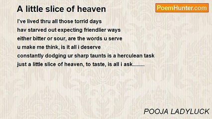 POOJA LADYLUCK - A little slice of heaven