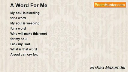 Ershad Mazumder - A Word For Me