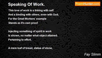 Fay Slimm - Speaking Of Work.