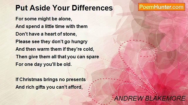 ANDREW BLAKEMORE - Put Aside Your Differences