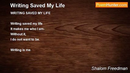 Shalom Freedman - Writing Saved My Life