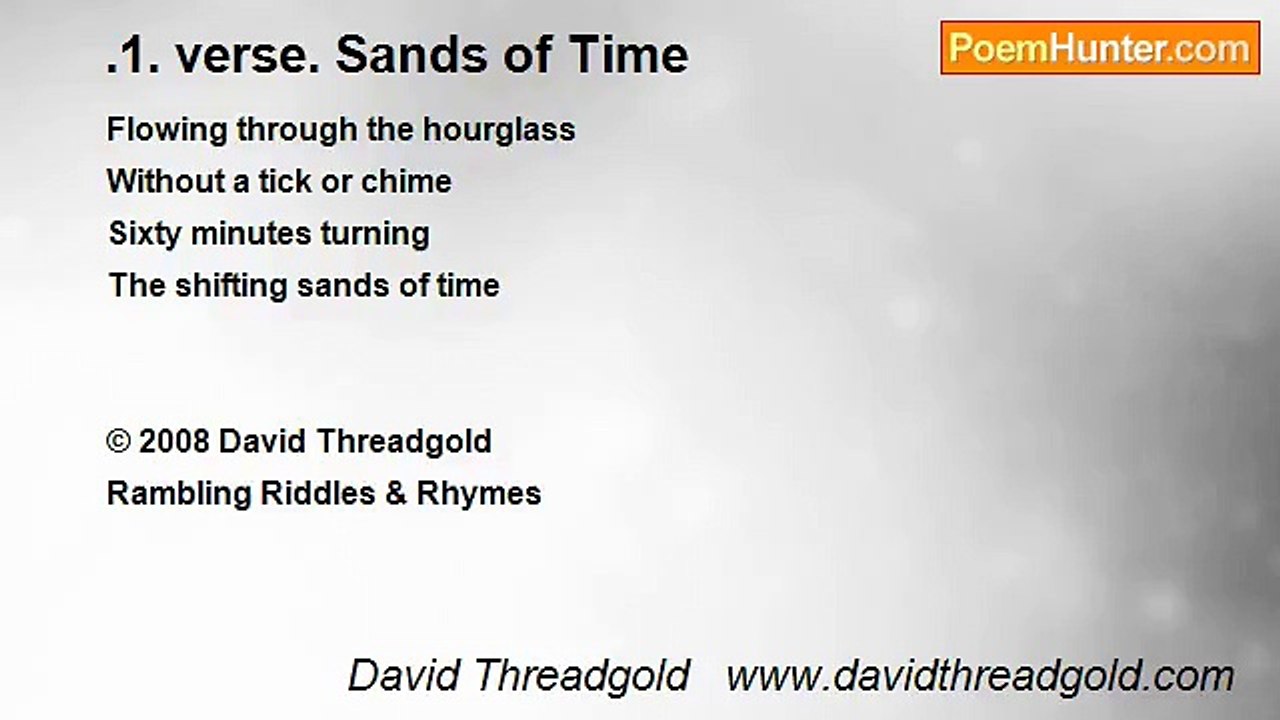 David Threadgold   www.davidthreadgold.com - .1. verse. Sands of Time