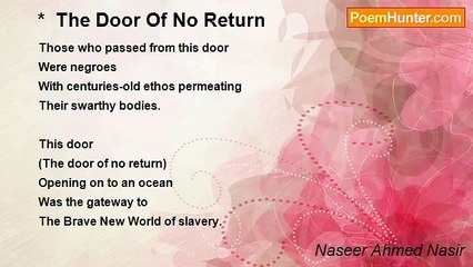 Naseer Ahmed Nasir - *  The Door Of No Return