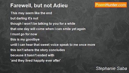 Stephanie Saba - Farewell, but not Adieu