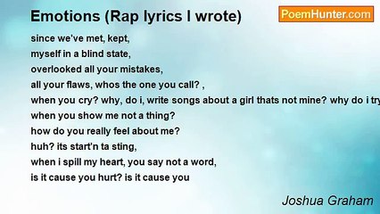 Joshua Graham - Emotions (Rap lyrics I wrote)