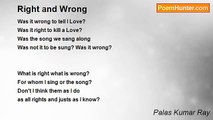Palas Kumar Ray - Right and Wrong