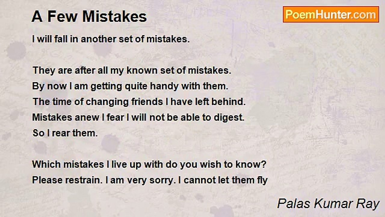 Palas Kumar Ray - A Few Mistakes