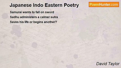 David Taylor - Japanese Indo Eastern Poetry