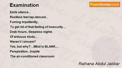 Raihana Abdul Jabbar - Examination