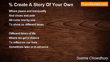 Seema Chowdhury - Create A Story Of Your Own