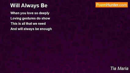 Tia Maria - Will Always Be