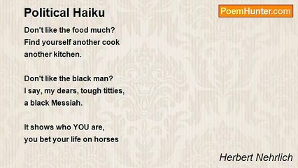 Herbert Nehrlich - Political Haiku