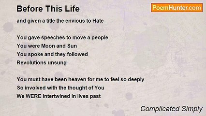 Complicated Simply - Before This Life
