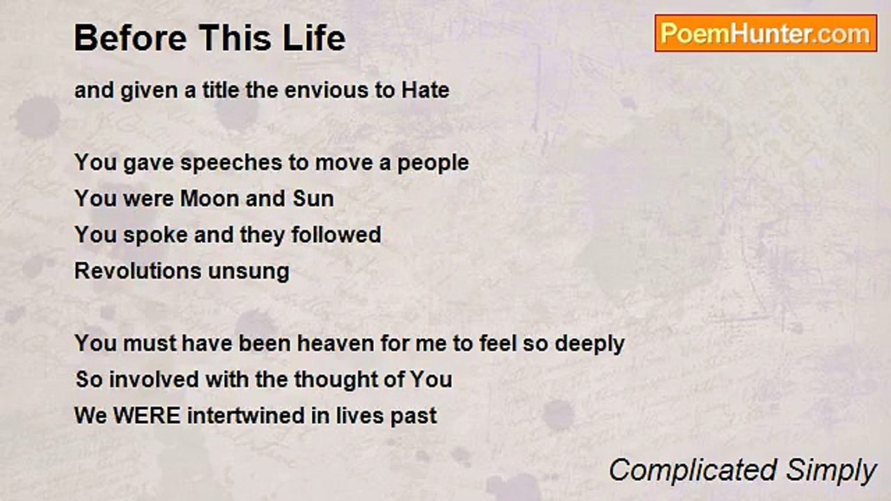 Complicated Simply - Before This Life