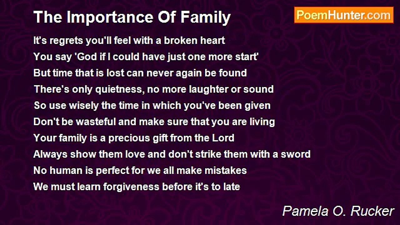 Pamela O. Rucker - The Importance Of Family