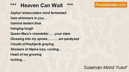 Sulaiman Mohd Yusof - ***   Heaven Can Wait   ***