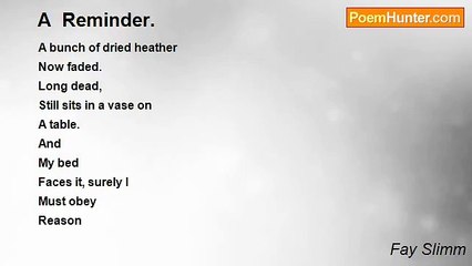 Fay Slimm - A  Reminder.