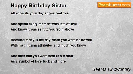 Seema Chowdhury - Happy Birthday Sister
