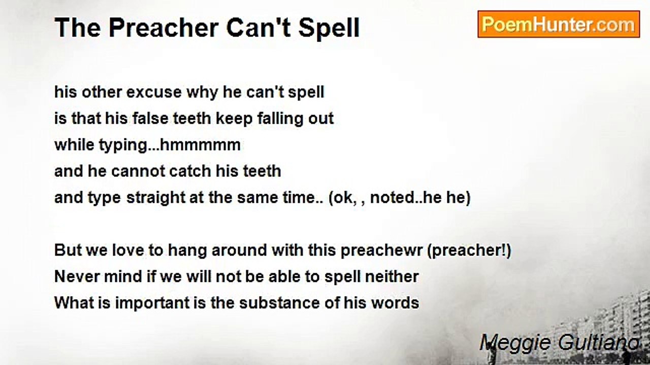 Meggie Gultiano - The Preacher Can't Spell