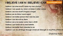 Shakima Kelly - I BELIEVE I AM N I BELIEVE I CAN