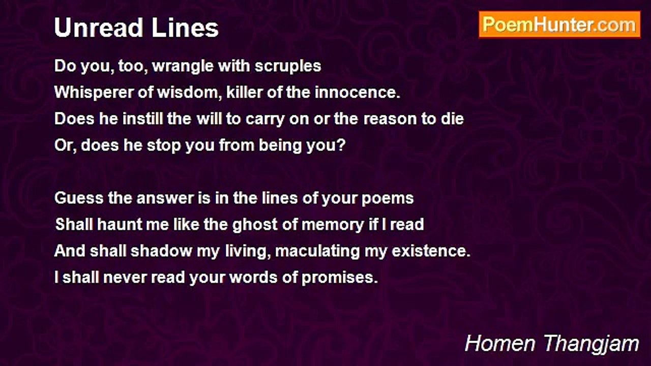Homen Thangjam - Unread Lines