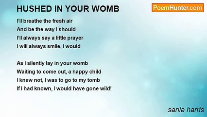 sania harris - HUSHED IN YOUR WOMB