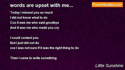 Little Sunshine - words are upset with me...