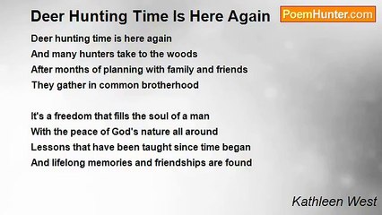 Kathleen West - Deer Hunting Time Is Here Again