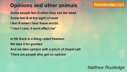 Matthew Routledge - Opinions and other animals