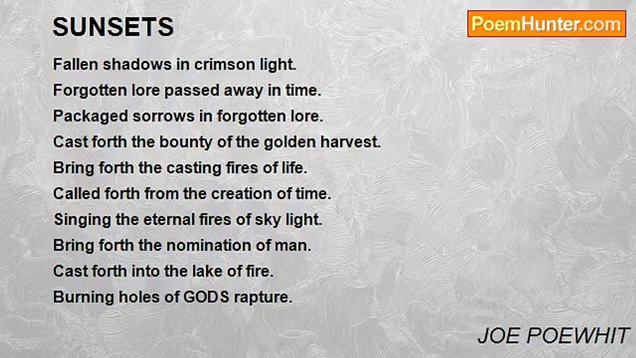 JOE POEWHIT - SUNSETS