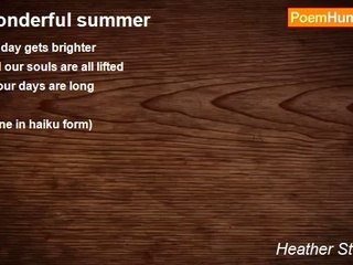 Heather Stephens - wonderful summer