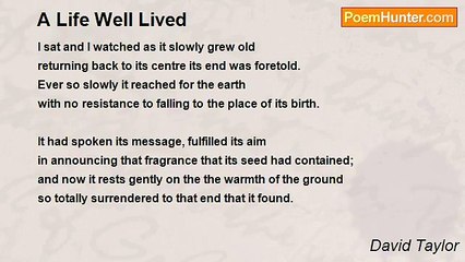 David Taylor - A Life Well Lived
