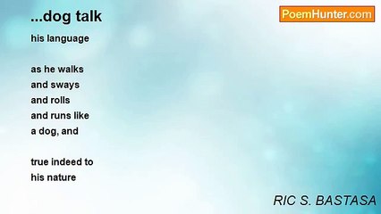 RIC S. BASTASA - ...dog talk