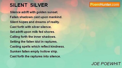 JOE POEWHIT - SILENT  SILVER