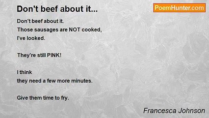 Francesca Johnson - Don't beef about it...