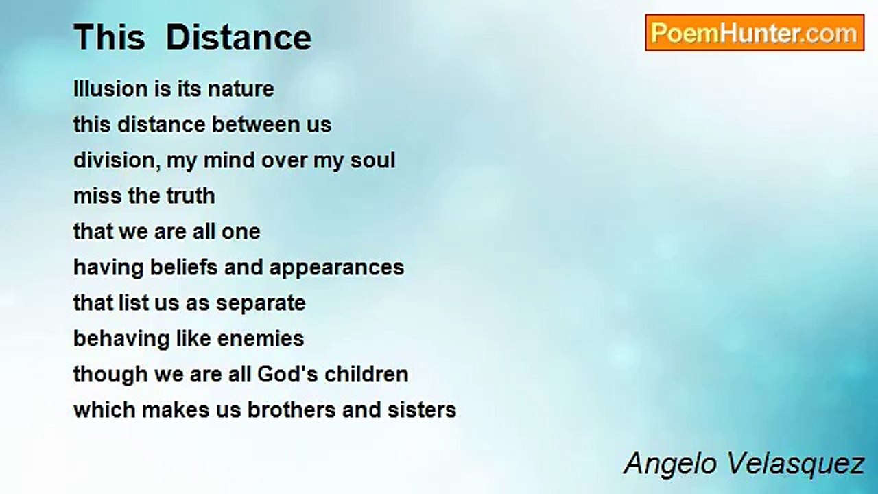 Angelo Velasquez - This  Distance