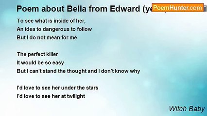 Witch Baby - Poem about Bella from Edward (yeah, I'm a 'Twilight' fan)