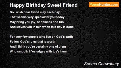 Seema Chowdhury - Happy Birthday Sweet Friend