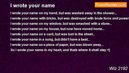 Wiz 2192 - I wrote your name