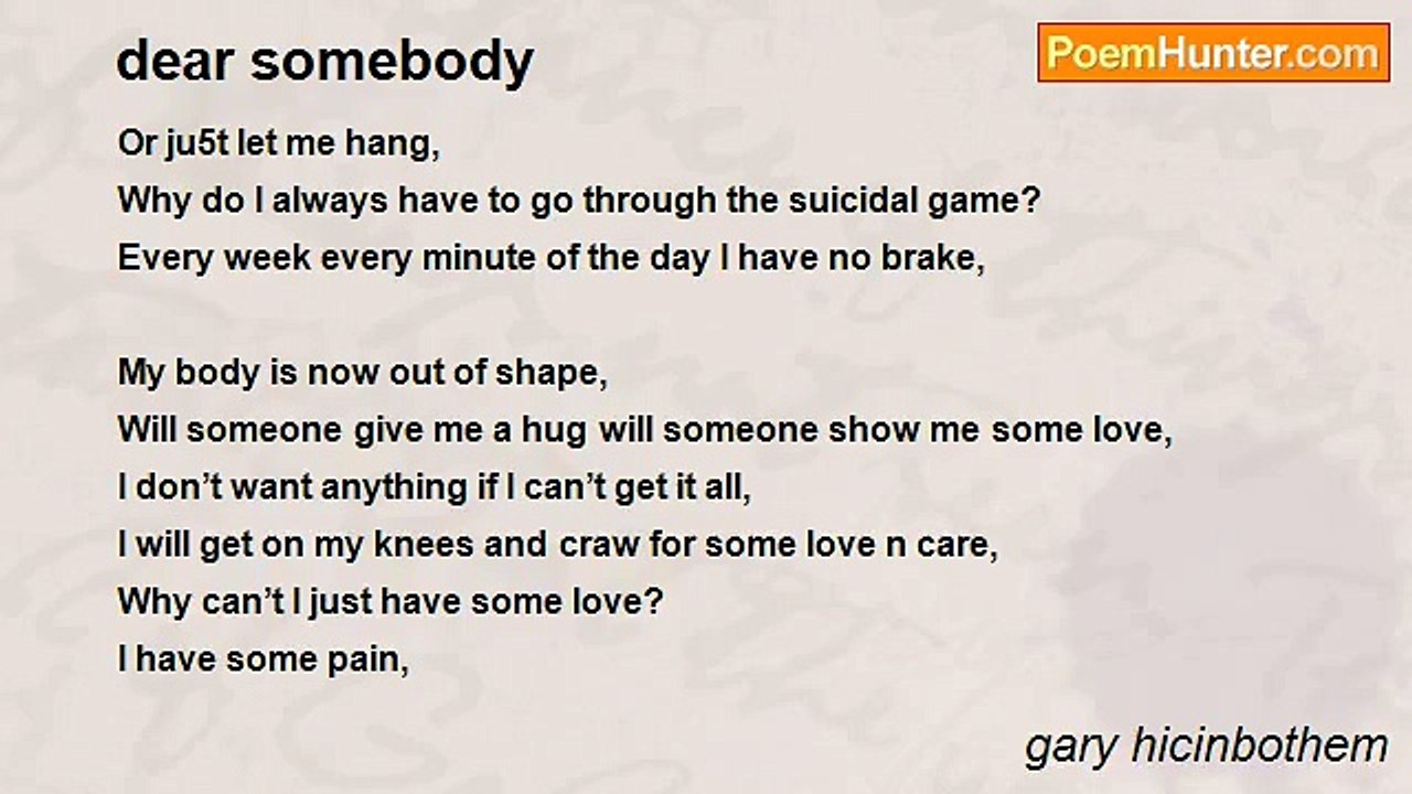 gary hicinbothem - dear somebody