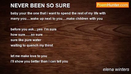 elena winters - NEVER BEEN SO SURE