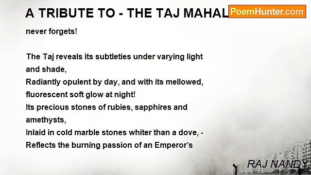 RAJ NANDY - A TRIBUTE TO - THE TAJ MAHAL