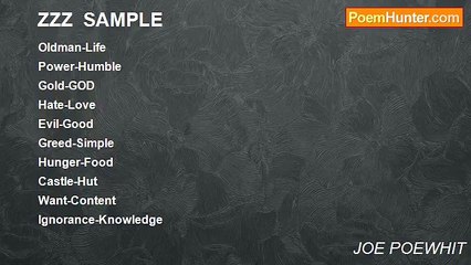 JOE POEWHIT - ZZZ  SAMPLE