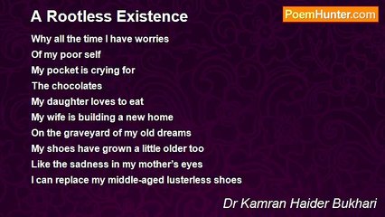 Dr Kamran Haider Bukhari - A Rootless Existence