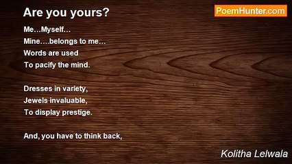 Kolitha Lelwala - Are you yours?