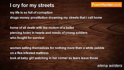 elena winters - I cry for my streets