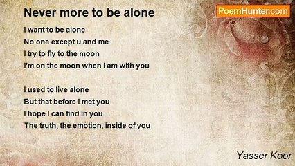 Yasser Koor - Never more to be alone
